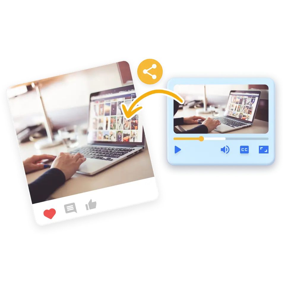 Social media creators turn blog posts into engaging content using Visla text to video.